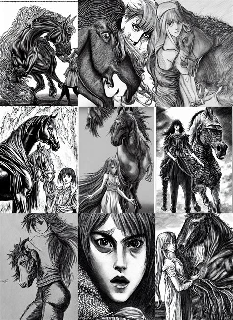 Emma Watson meets the horse from Berserk (manga), | Stable Diffusion