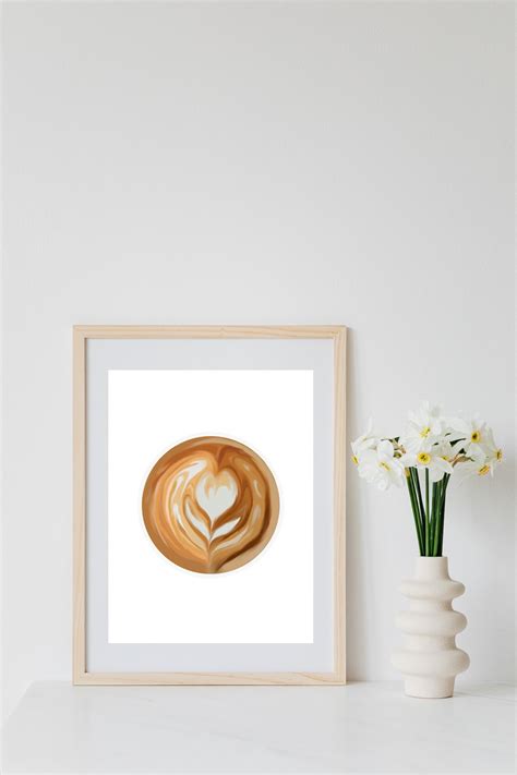 Latte Art Digital Print, Latte Art, Coffee, Digital Print, Digital ...