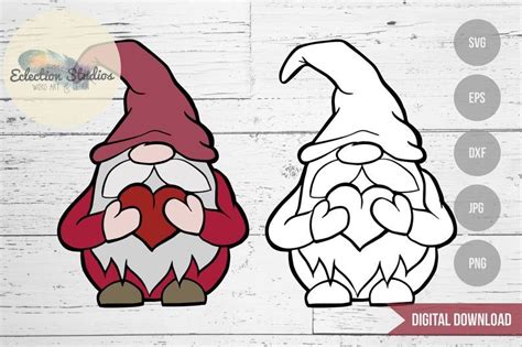 Valentine Gnome svg Gnome SVG Heart SVG Gnome holding | Etsy in 2020 ...