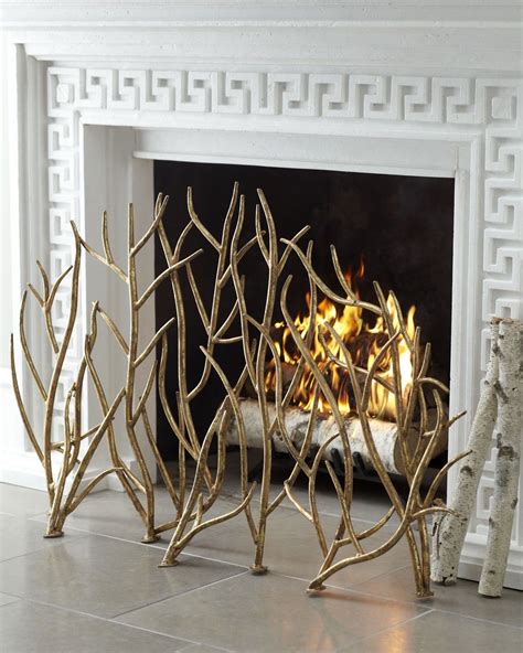 Golden Branch Fireplace Screen - Horchow (Stylish Heat Fireplace ...