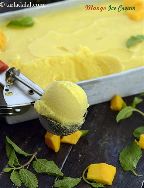 Fresh Mango Ice Cream recipe, Mango ice-cream with milk