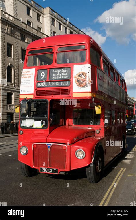 Number 9 red double decker Routemaster bus London England UK Stock ...