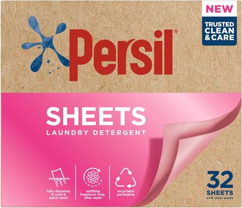 Persil Laundry Detergent Sheets Uplifting Fragrance Sheets Clean & Care ...