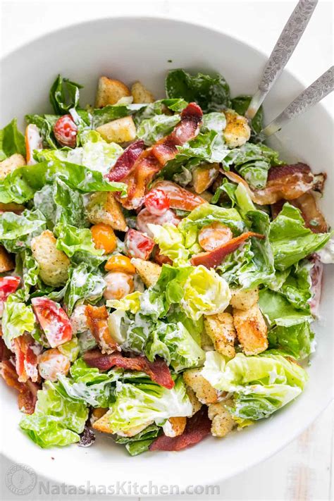 BLT Salad Recipe + Best BLT Salad Dressing! - NatashasKitchen.com