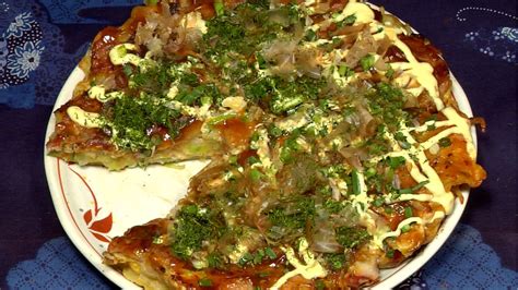 Okonomiyaki Recipe (Japanese Grilled Savory Pancakes with Pork and Seafood) - Cooking with Dog