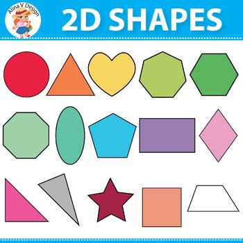 Colorful 2D Shapes, Dotted 2D Shapes 27 colors x 15 shapes 420 Graphics