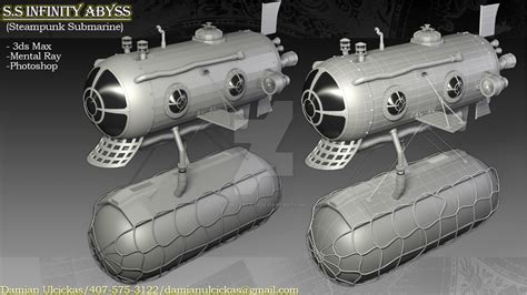 Steampunk Submarine 3D Model (High Poly) by spectre1130 on DeviantArt