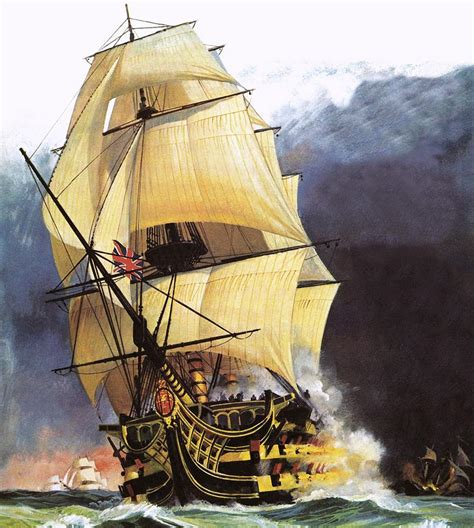 Hms Victory Painting by Andrew Howat