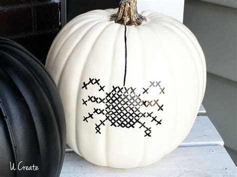 DIY Paint Stitched Pumpkins