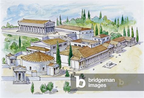 Image of The agora of Athens, drawing, Greek civilization