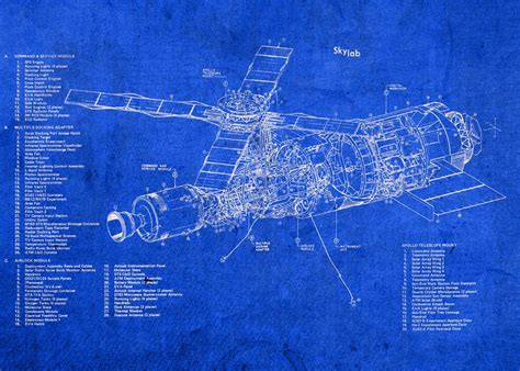 'NASA Skylab Blueprints' Poster by Design Turnpike | Displate