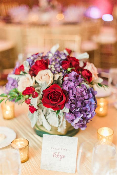 Elegant Red and Purple Wedding