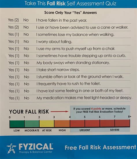 - Fall Risk Self Assessment