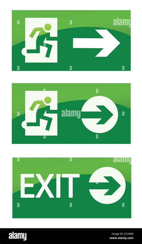 Green exit emergency sign Stock Vector Image & Art - Alamy