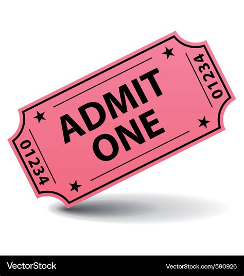 Admit one pink ticket Royalty Free Vector Image