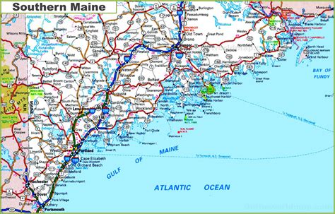 Map of Southern Maine - Ontheworldmap.com