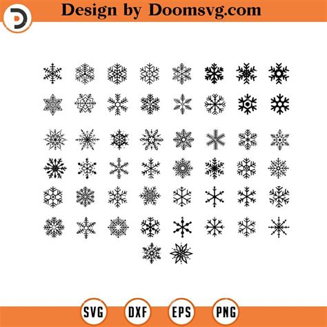 Snowflake Silhouette Bundle SVG, Christmas Snowflake Winter SVG - Doomsvg