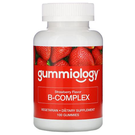 Gummiology, Adult B Complex Gummies, Natural Strawberry Flavor, 100 Vegetarian Gummies - iHerb