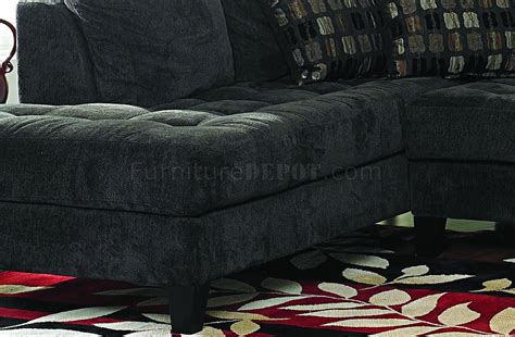 Charcoal Gray Fabric Contemporary Double Chaise Sectional Sofa