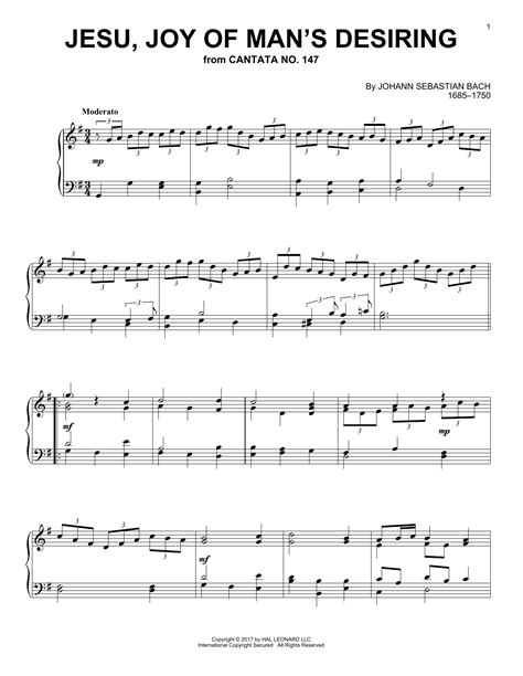 Johann Sebastian Bach - Jesu, Joy Of Man's Desiring sheet music