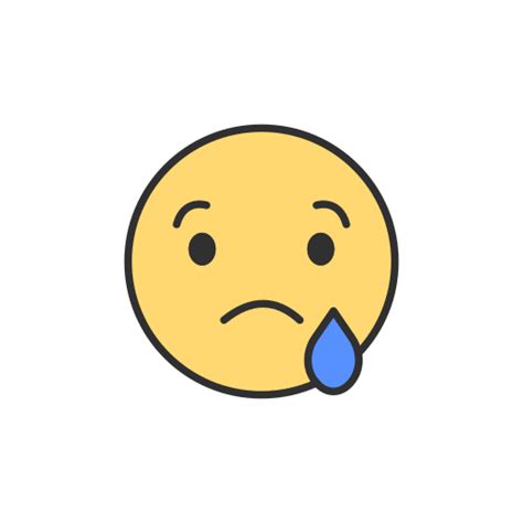 Crying, emoji, facebook, sad emoji icon