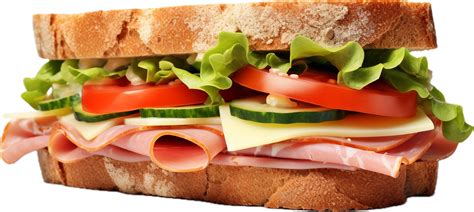 AI generated sandwich with ham cheese and vegetables png 35675693 PNG