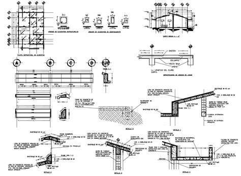 【CAD Details】Structure detail in concrete slab