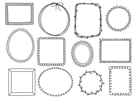 Hand drawn set of cute frames 1213412 Vector Art at Vecteezy