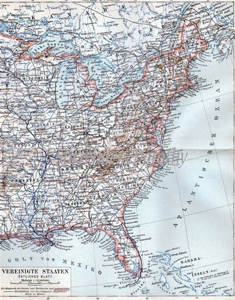 United States Eastern Seaboard Map 1906 East Coast Edwardian | Etsy