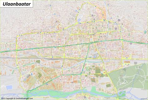 Ulaanbaatar Map | Mongolia | Detailed Maps of Ulaanbaatar (Ulan Bator)