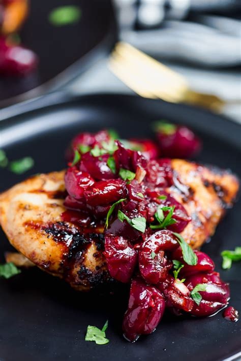 Cherry-Balsamic Sauce and Grilled Chicken