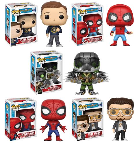 Funko Pop! Marvel: Spider-Man Homecoming Collectors Set; Peter Parker ...