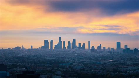 Sunrise. Los Angeles City Skyline. Timelapse. Stock Footage Video 3447668 - Shutterstock