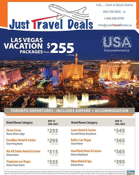 Las Vegas Packages (Air & Hotel) from $255 call *-***-***-**** or visit ...