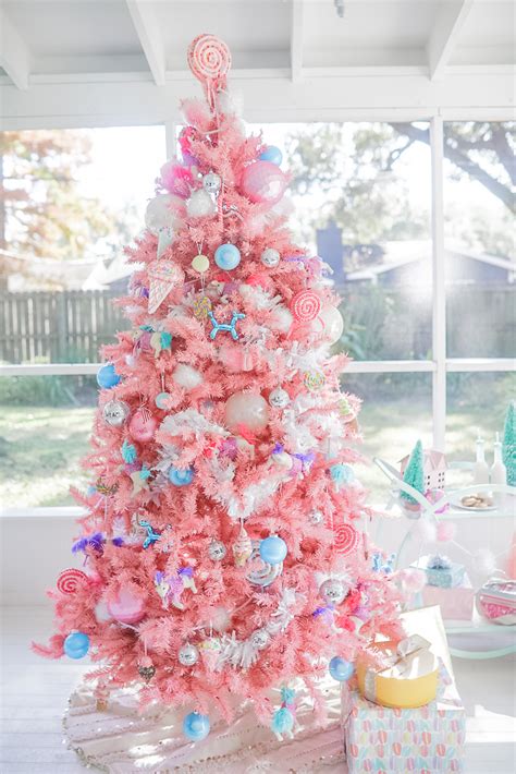 Colorful Pink Christmas Tree | Home Decor | Cake & Confetti