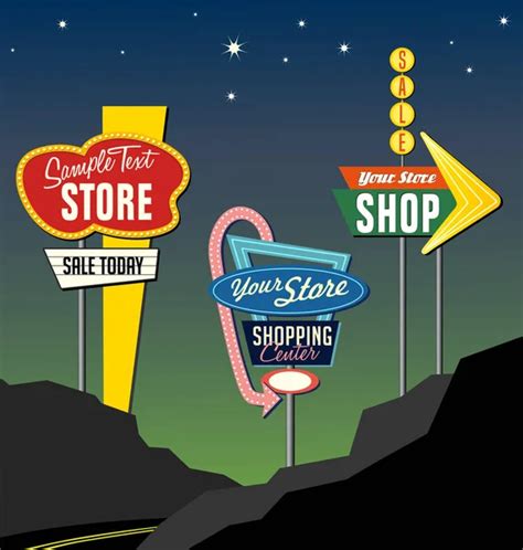 Vector vintage roadside signs Stock Vector Image by ©TeddyandMia #29668653