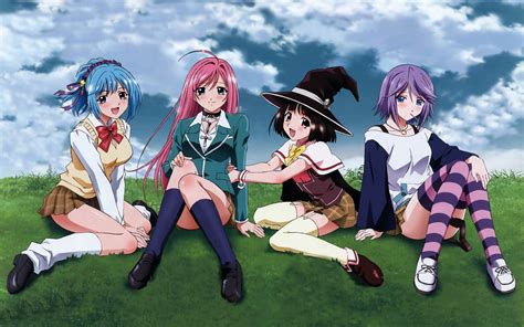 1080x1812 resolution | four female anime characters illustration, Rosario + Vampire, Akashiya ...