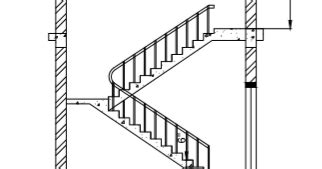 Staircase (dog-legged) design and original line plan AutoCAD file(.dwg ...