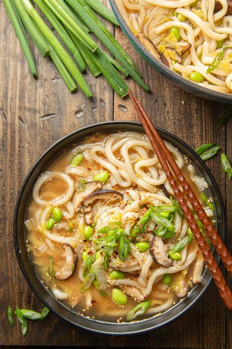 Udon Noodle Soup with Miso Broth - Connoisseurus Veg