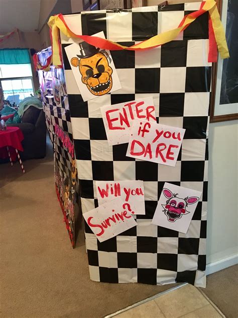 FNAF birthday The entrance to our party. | 9th birthday parties, Boy ...