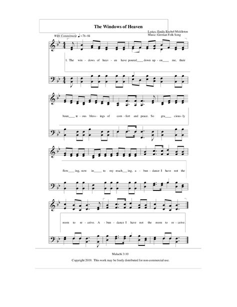 The Windows of Heaven (by Emily Rachel Middleton Doegey -- SATB)