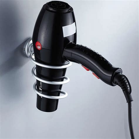 1Pc Aluminum Bathroom Wall Shelf Wall mounted Hair Dryer Rack Storage Hairdryer Support Holder ...