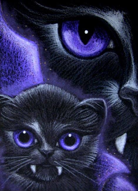 BLACK CAT & KITTEN HALLOWEEN VAMPIRE - by Cyra R. Cancel from