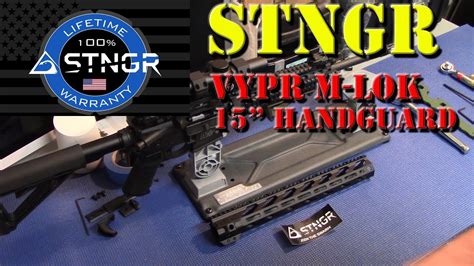 STNGR 15" M-Lok VYPR Handguard Installation - YouTube