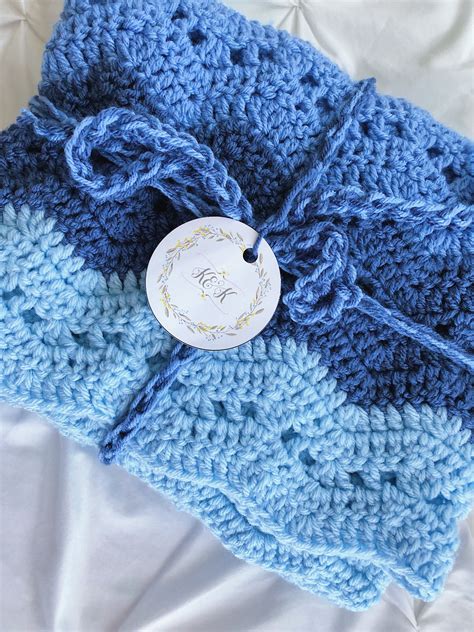 Crochet Baby Blanket Baby Blanket Crochet Blue Baby | Etsy