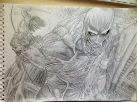 Attack on Titan colossal Titan drawing by Ambo97Liam on DeviantArt