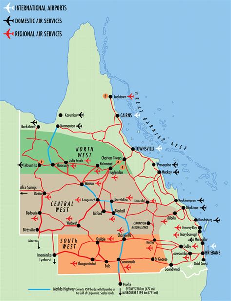 Queensland Airports Map Queensland Australia | World OF Map 3