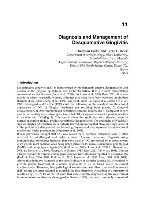 (PDF) Diagnosis and Management of Desquamative Gingivitis