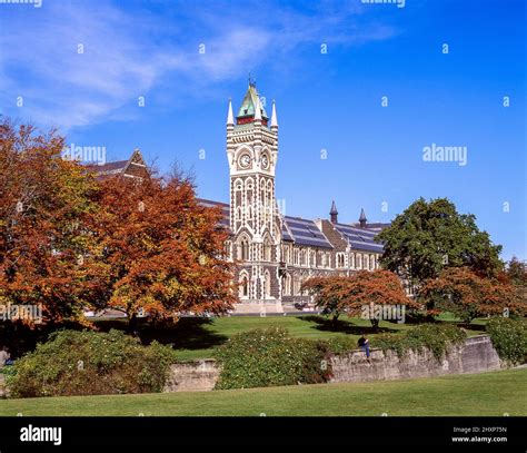 View of campus showing University Clocktower, University of Otago, Dunedin, Otago Region, South ...