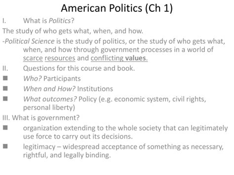 American Politics (Ch 1)